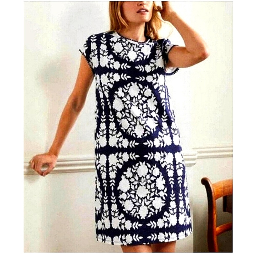 GUC Boden Navy and White Floral Mini Dress - Picture 12 of 12